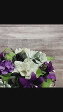 Load and play video in Gallery viewer, Wuthering Heights Book Page Bouquet with Purple, Silver, and Black
