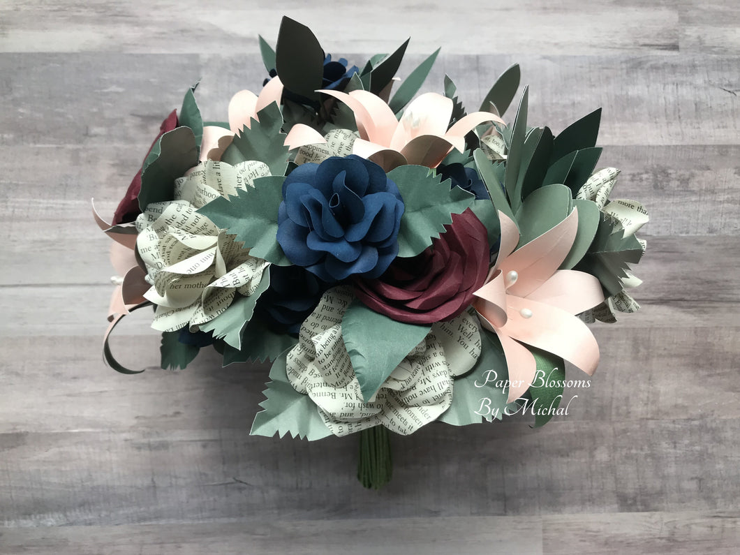 LUX Pride and Prejudice Paper Flower Wedding Bouquet