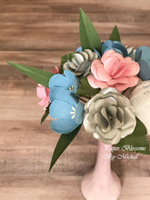 Load image into Gallery viewer, Dusty Blue and Pink Paper Flower Bouquet
