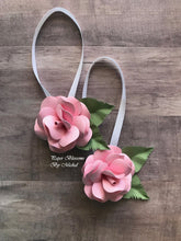 Load image into Gallery viewer, Set of Two Paper Flower Christmas Ornaments
