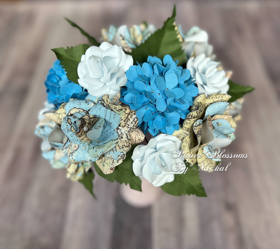 Map Page Paper Flower Bouquet