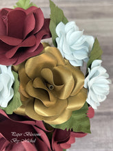 Load image into Gallery viewer, Burgundy and Gold Paper Flower Bouquet
