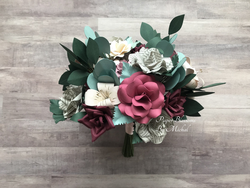 Jane Eyre Paper Flower Wedding Bouquet