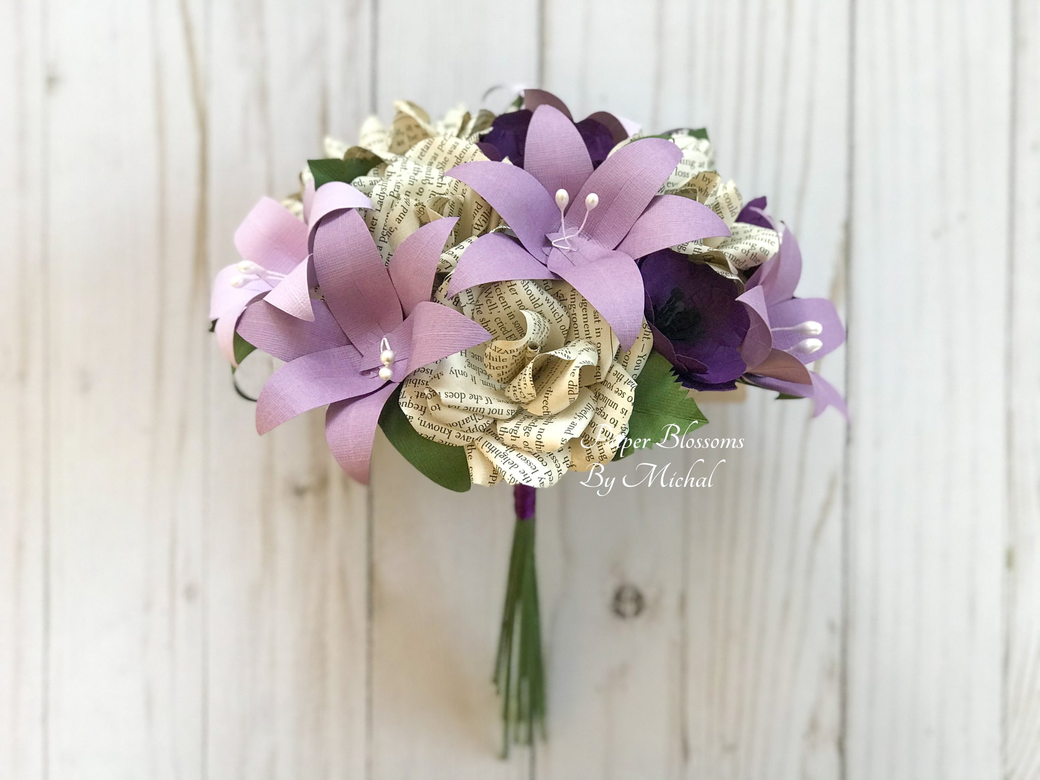 LUX Pride and Prejudice Paper Flower Wedding Bouquet – Paper Blossoms By  Michal, LLC