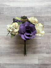 Load image into Gallery viewer, Purple and Gold Paper Flower Bouquet
