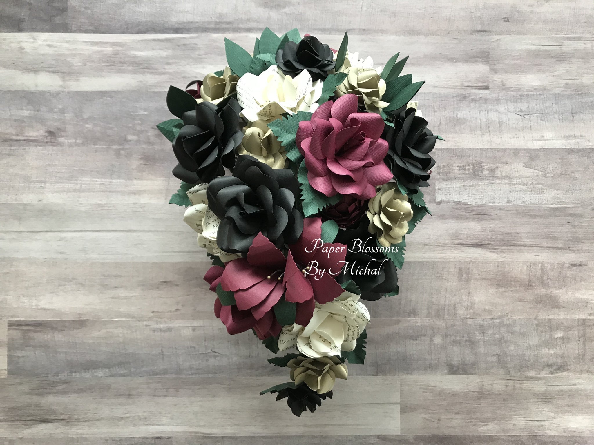 Edgar Allan Poe Gothic Wedding Paper Flower Bouquet – Paper