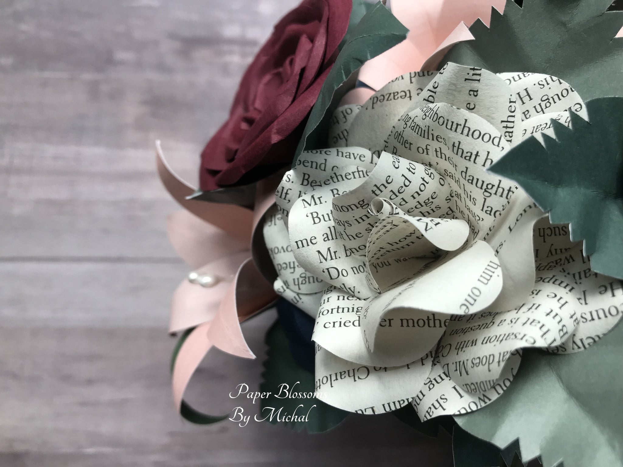 LUX Pride and Prejudice Paper Flower Wedding Bouquet – Paper Blossoms By  Michal, LLC