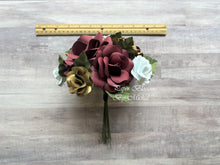Load image into Gallery viewer, Burgundy and Gold Paper Flower Bouquet

