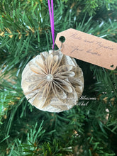 Load image into Gallery viewer, Pride and Prejudice Book Page Christmas Ornament
