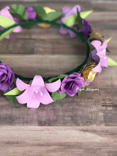 Load image into Gallery viewer, Purple and Gold Paper Flower Crown
