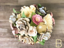 Load image into Gallery viewer, Shabby Chic Paper Flower Bouquet
