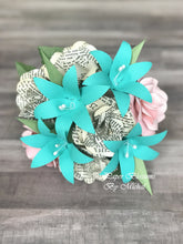 Load image into Gallery viewer, Pride and Prejudice and Teal Paper Flower Bouquet
