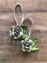 Load image into Gallery viewer, Set of Two Paper Flower Christmas Ornaments
