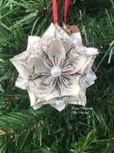 Load image into Gallery viewer, Jane Austen Kusudama Paper Christmas Ornament
