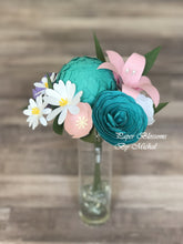 Load image into Gallery viewer, Purple and Teal Paper Flower Bouquet
