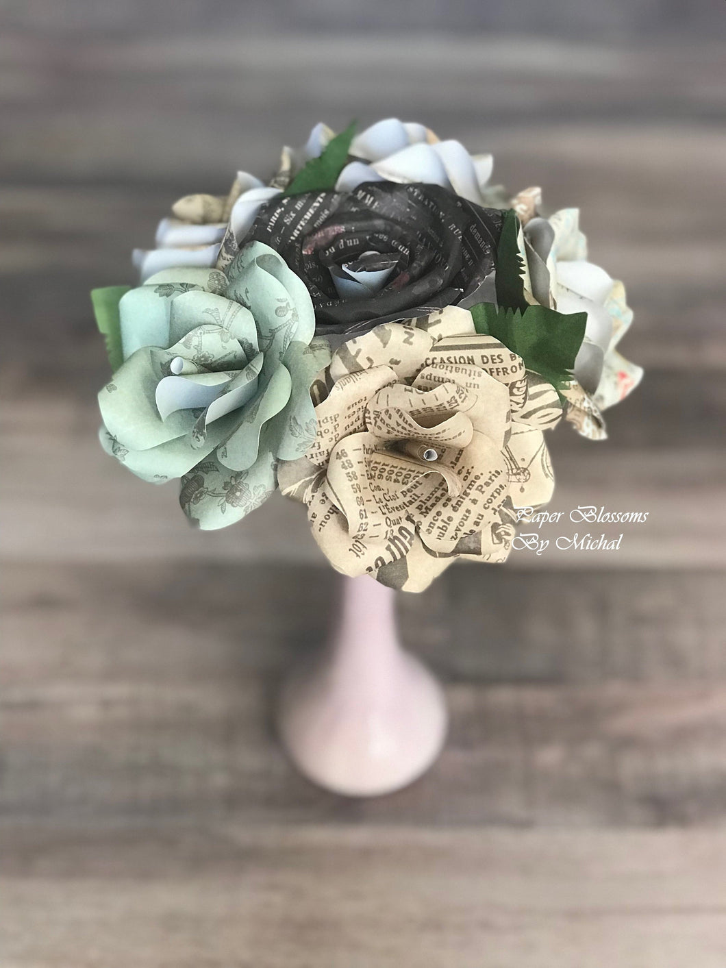 Shabby Chic Vintage Ad Paper Flower Bouquet