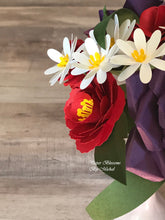 Load image into Gallery viewer, Red and White Paper Flower Bouquet
