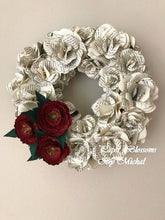Load image into Gallery viewer, Book Page Paper Flower Wreath
