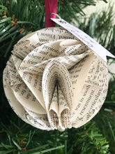 Load image into Gallery viewer, Sense and Sensibility Book Page Paper Christmas Ornament
