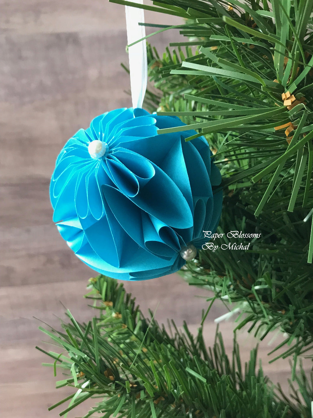Blue Paper Christmas Ornament