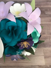 Load image into Gallery viewer, Purple and Turquoise Paper Flower Bouquet
