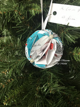 Load image into Gallery viewer, Cat in the Hat Book Page Paper Christmas Ornament
