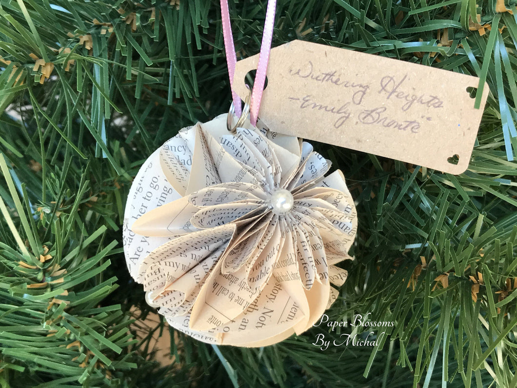 Wuthering Heights Book Page Christmas Ornament