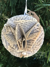 Load image into Gallery viewer, Cosmos Book Page Paper Christmas Ornament
