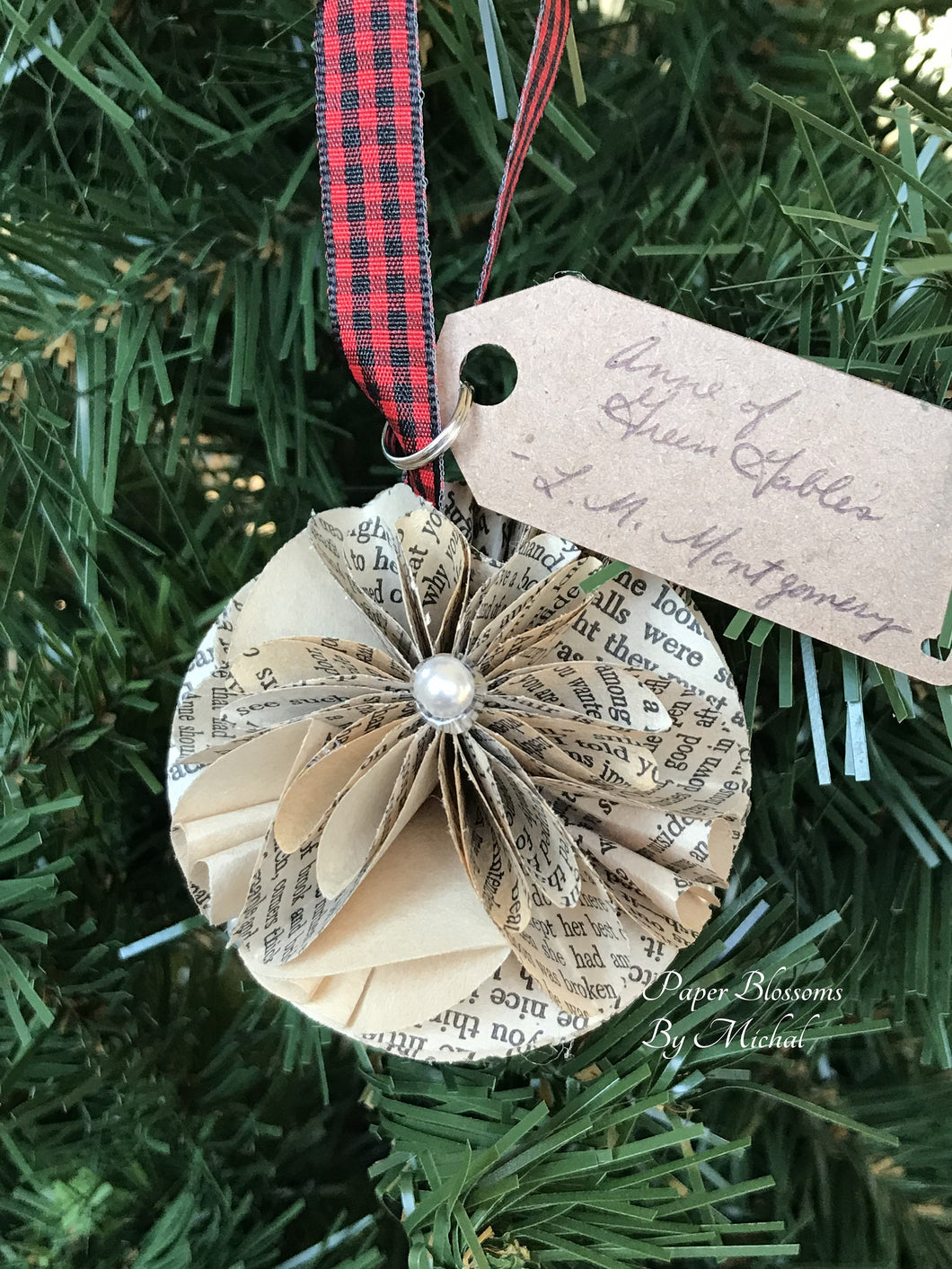 Anne of Green Gables Book Page Paper Christmas Ornament
